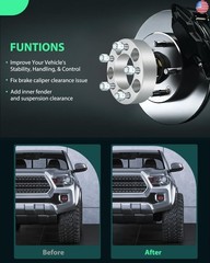 SCITOO 4Pcs 5×4.5 Wheel Spacers 1.5 inch Thread Pitch 12×1.5 Hub Bore 82.5mm 5