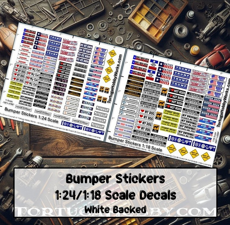 1:24 Scale – Bumper Stickers – Decals – Trump Election Bumper Stickers More