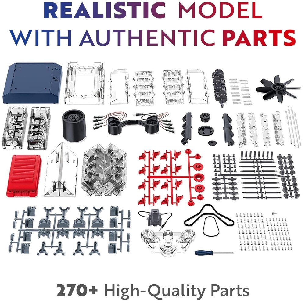 Mini V8 Engine Model Kit for Adults & Kids