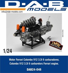 DAB 1/24 Colombo V12 Engine for Model Factory Hiro Kit