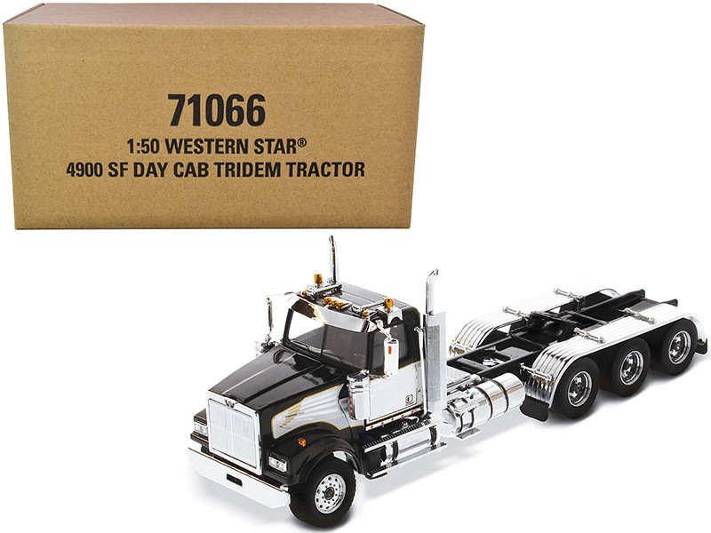 Diecast Masters 71066 Western Star 4900 SF Tridem Day Cab Tractor Black 1/50