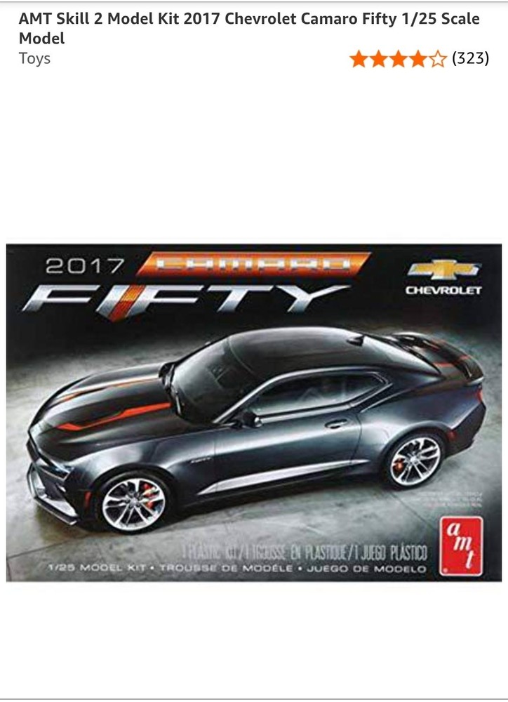 BLACK 2017 CHEVY CAMARO FIFTY EDITION AMT 1:25 SCALE PLASTIC MODEL KIT NEW!!