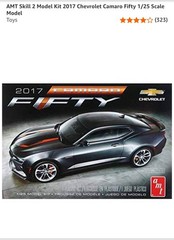 BLACK 2017 CHEVY CAMARO FIFTY EDITION AMT 1:25 SCALE PLASTIC MODEL KIT NEW!!