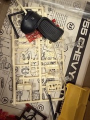 Partially assembled Revell ’55 Chevy California Classic Kit