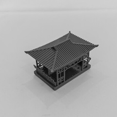 1/72 20mm Miniature Military Traditional Chinese Building Square Pavilion