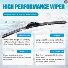 VTOGOI Wiper Blades With Rear Wiper Blades Set For BMW X3 2004-2010 Automotive