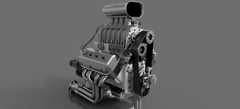 HEMI V8 Chrysler BLOWN SUPERCHARGER – 3D print 1 8 12 18 24 43 amt revell Tamiya