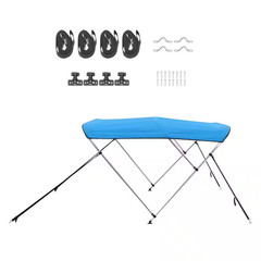 3 Bow Boat Bimini Tops, Durable Polyester Canopy with Aluminum Frame, Water-Resi