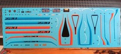 1979 Camaro Z/28 1/24 Waterslide Decal Sheet Blue Orange Stripes Dash Cluster