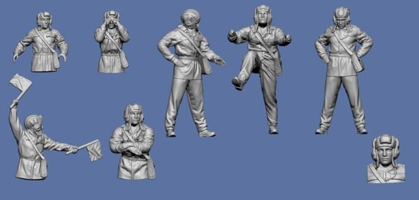 Russian Tank Crew for T-54 Tank Germania 1207, Resin 1/87 Scale Printed