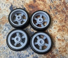 Resin 22-Scale In. Astro Supreme Style Wheels W/ Whitewall Tires, 1/24,1/25
