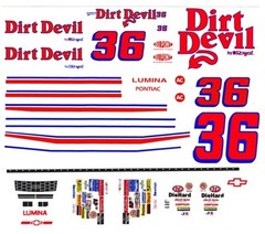 #36 Kenny Wallace Dirt Devil Chevy 1/24th – 1/25th Scale Waterslide Decals