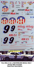 NASCAR DECAL # 9 HOUSBY MACK INC. 1971 PLYMOUTH ROAD RUNNER PETE HAMILTON 1/25