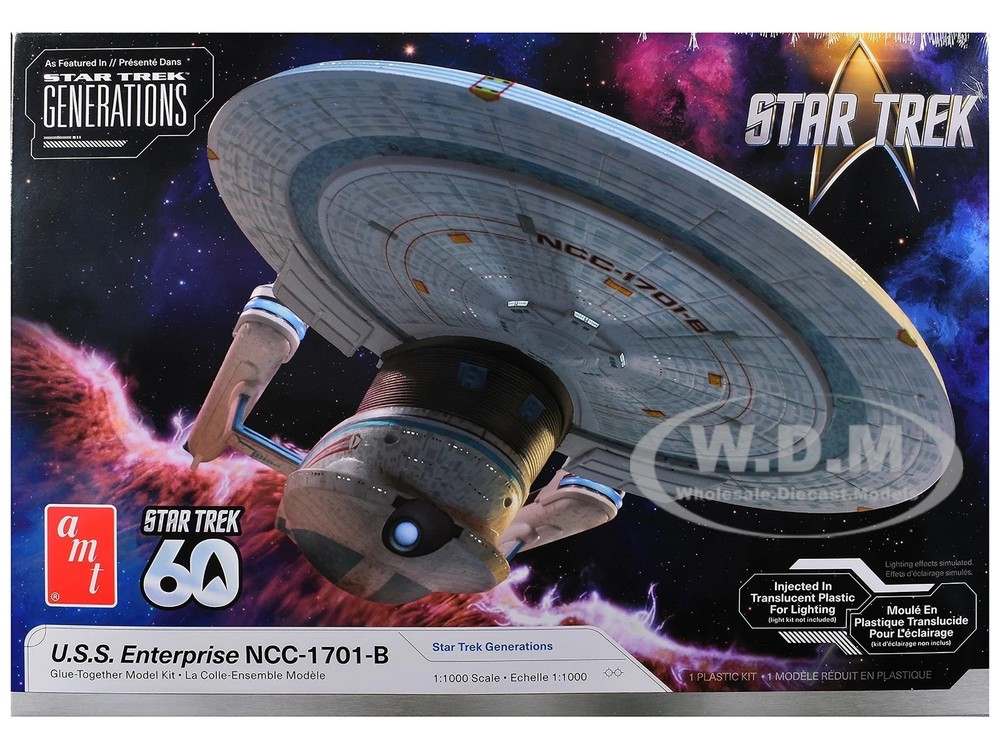 SKILL 2 MODEL KIT USS ENTERPRISE NCC-1701-B “STAR TREK” 1/1000 BY AMT AMT1560 M