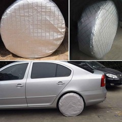 Amfor Tire Covers Set of 4 Waterproof Anti-UV Sun Snow Rain Tire Covers for Trai