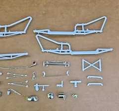 AMT 1/25 DOUBLE DRAGSTER, RAIL CHASSIS AND RELATED PARTS