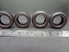 1:25 scale pad printed vinyl MUSCLE CAR RED LINE TIRES (2+2) Read for size