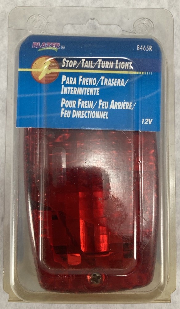 Blazer International B465R Rectangular Park Stop Tail Turn Light Red 12V