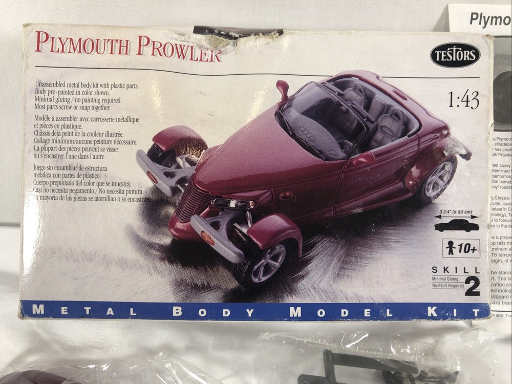 Testors Metal Body Plymouth Prowler Metal Model Kit #136 1:43 Scale Parts Sealed
