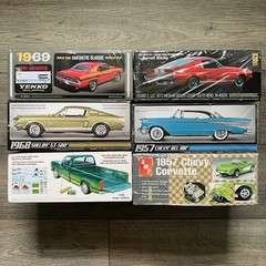 Lot of 6 AMT MPC 1/25 Car Model Kits Yenko Shelby Bel Air Corvette Dodge NEW