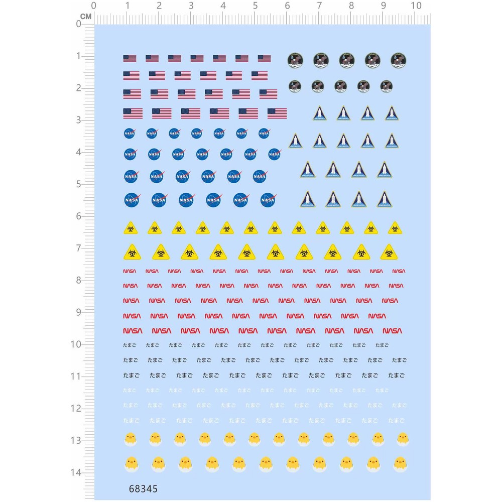 68345 FOR NASA model kits Independence water Sticker 10*14CM