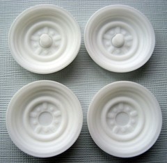 Resin 1/16 Scale 15″ Steel Wheels – Front & Rear Set, Standard Street Depth