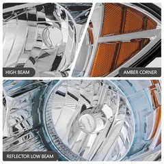 Pair of Headlight Assemblies Compatible With Chevy Malibu 2008-2012,