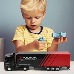1/43 Scale European Style Semi Truck with Transport Container Die-Cast Model – H