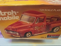 MONOGRAM 1955 FORD PICK-UP STROHMOBILE 1:24 MODEL KIT Partially Completed.