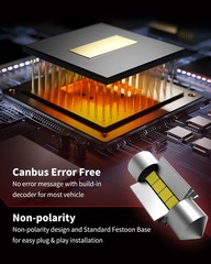 LASFIT DE3022 LED Bulb 31mm Festoon 4-Pack Canbus Error Free 6000K White Interio
