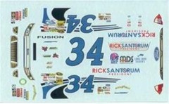 Winscals #34 Rick Santorum President 2012 David Ragan Nascar decal