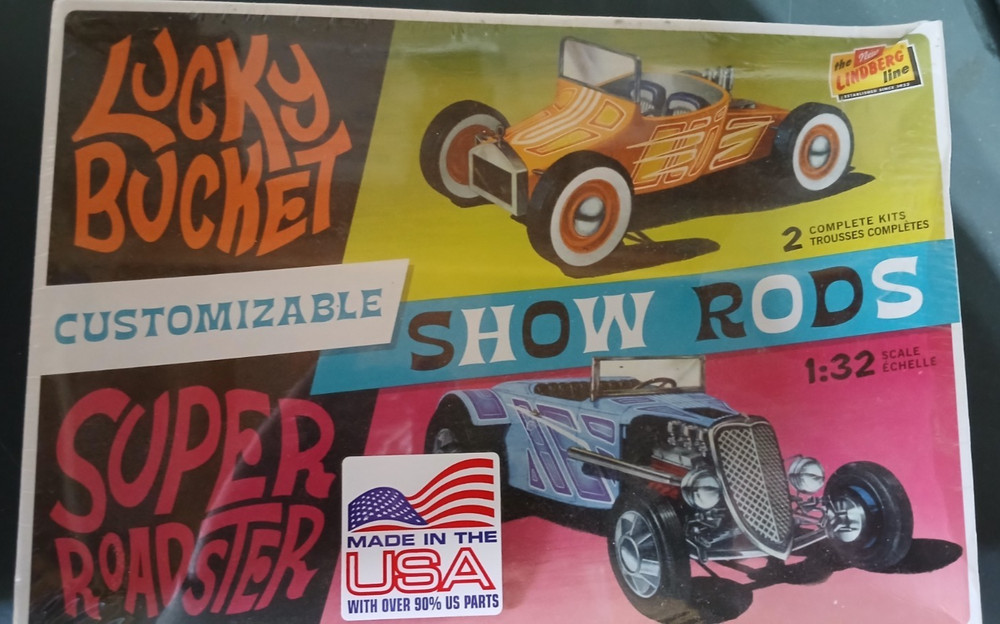 Lindberg HL136/12 1/32 Show rods Lucky Bucket & Super Roadster