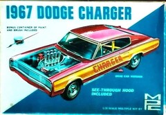 Body Shell 1967 Dodge Charger 1/25 MPC, grill, clear hood, 2 tires with wheels,