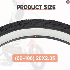 ZUKKA 20 x 2.35 Bike Tire 1/2 Pack 20 inch x 2.35 BMX Bike Tire Folding