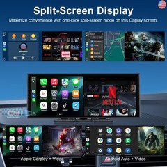 Upgraded 11″ CarPlay Screen for Car, Built-in Net-Flix/YouTube/TikTok and Other