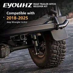 Trailer Hitch Receiver for Jeep Wrangler JL Accessories with Cover Compatible…
