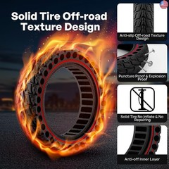 HAONAIMO 10″ x 2.5 Solid E Scooter Tires – ?Replacement Rubber Wheels
