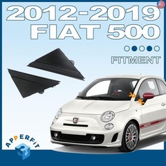 APPERFiT Fiat 500 Door Mirror Flag Cover Molding (Matte Black) Left Driver
