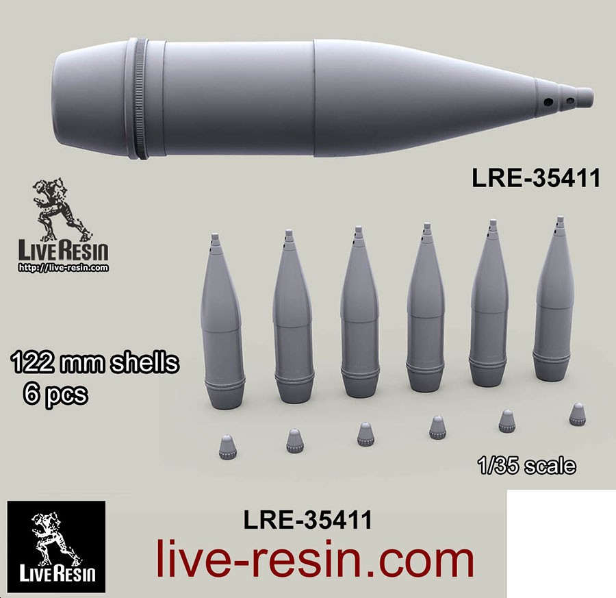 Live Resin 1/35 122mm Shells (6pcs)