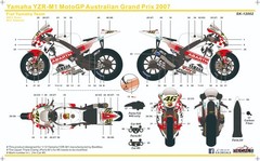 SK Decals 1:12 Scale Fiat Yamaha YZR-M1 Moto GP ’07 Australia Decalsheet SK12002