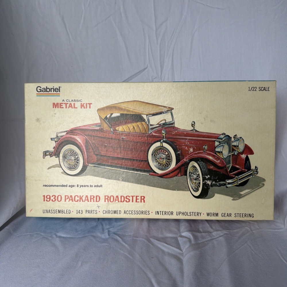 GABRIEL #4860-500 1930 Packard Roadster Model Kit 1/22 SCALE Vintage Openbox