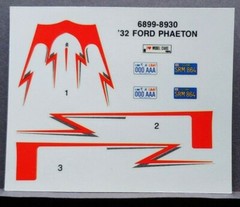 AMT/ERTL | No. 6899 | 1:25 1932 Ford Phaeton Decals