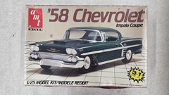LOOK AMT ERTL 58 CHEVROLET IMPALA COUPE SCALE 1/25 MODEL KIT OPEN BOX