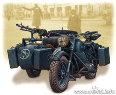 German BMW R75 Military Motorcycle plastic model, WWII era 1/35 MasterBox 3528