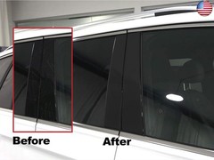 Rvinyl Pillar Post Pre Cut Window Trim Kits in Matte Black Compatible with
