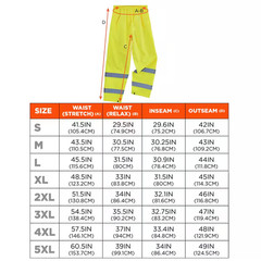 Glowear 8916 Men’S 5XL Lime Lightweight Hi-Vis Class E Rain Pants