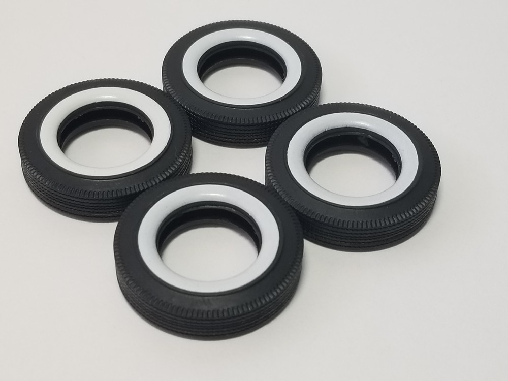 PAD PRINTED TIRES from Delorean Time Machine Polar Lights 1:25 Model Kit BTTF