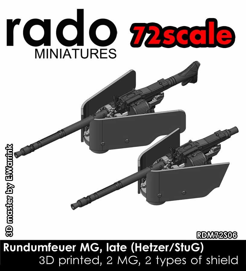 Rado Miniatures 1/72 Rundumfeuer MG Late Hetzer/StuG (2x MG, 2x shield)