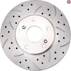 UNITHUB Front Drilled and Slotted Brake Pads and Rotors Kit Ceramic Automotive