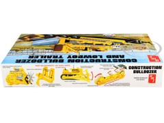 SKILL 3 MODEL KIT CONSTRUCTION BULLDOZER & LOWBOY TRAILER SET 1/25 AMT AMT1218